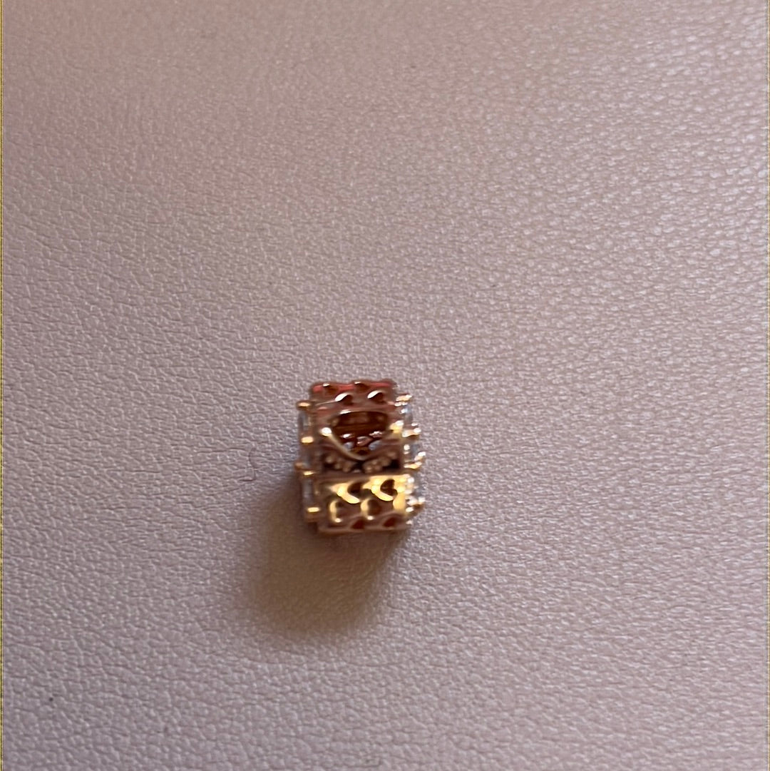 Genuine Pandora Rose Gold Sparkling Snowflake Flower Charm