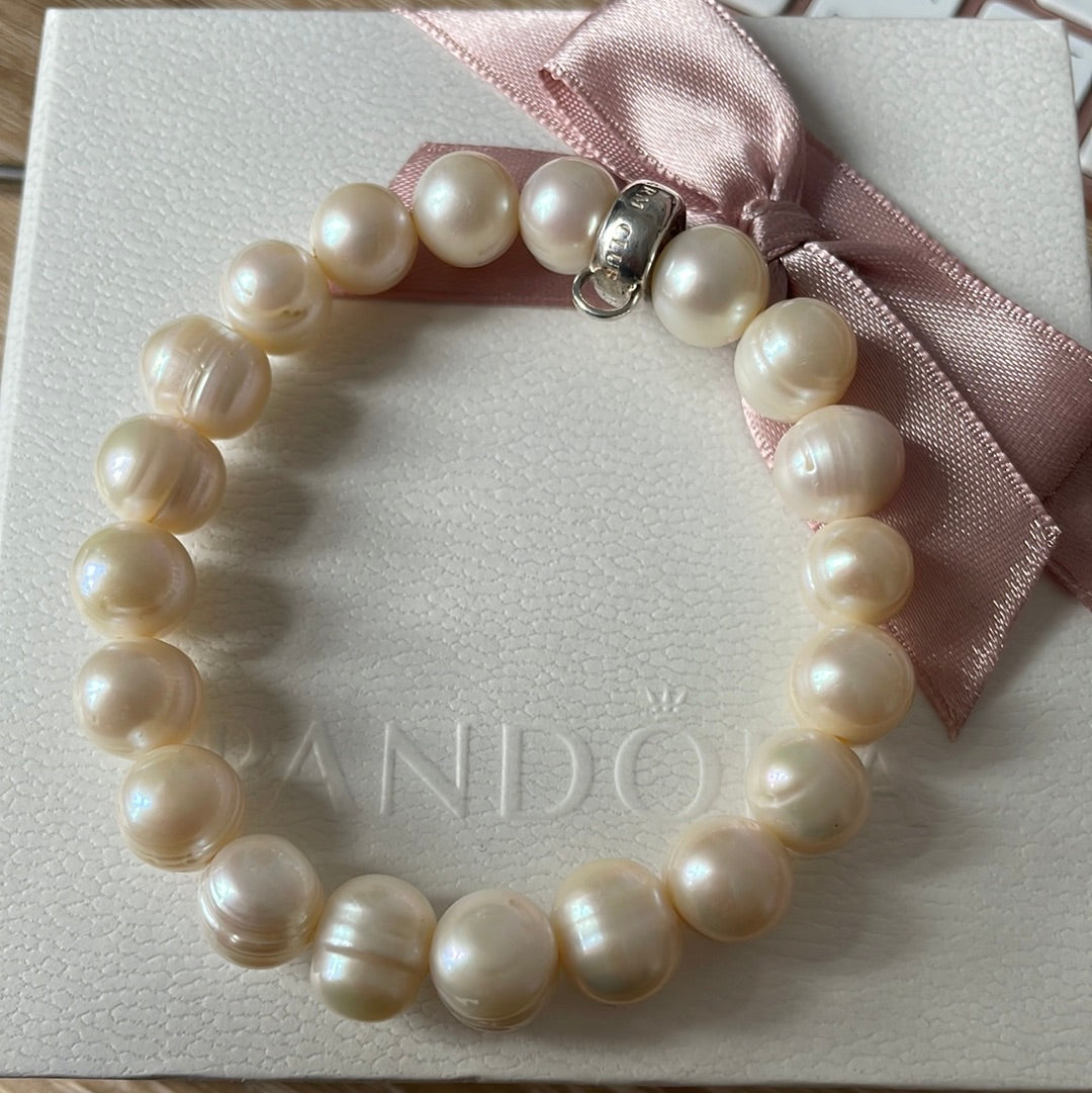 Thomas Sabo Sterling Silver White Pearl Bracelet Small