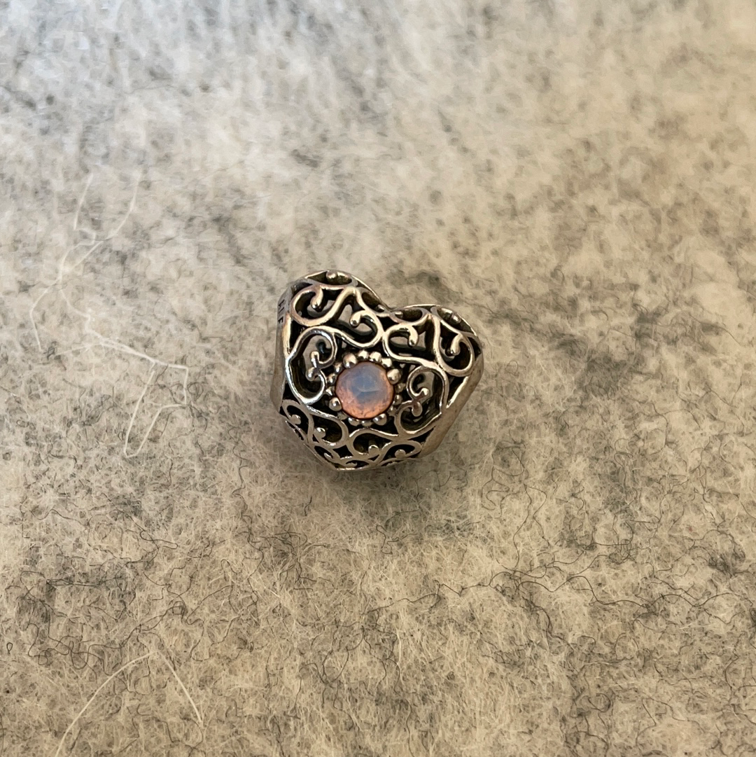 April signature 2025 heart birthstone charm