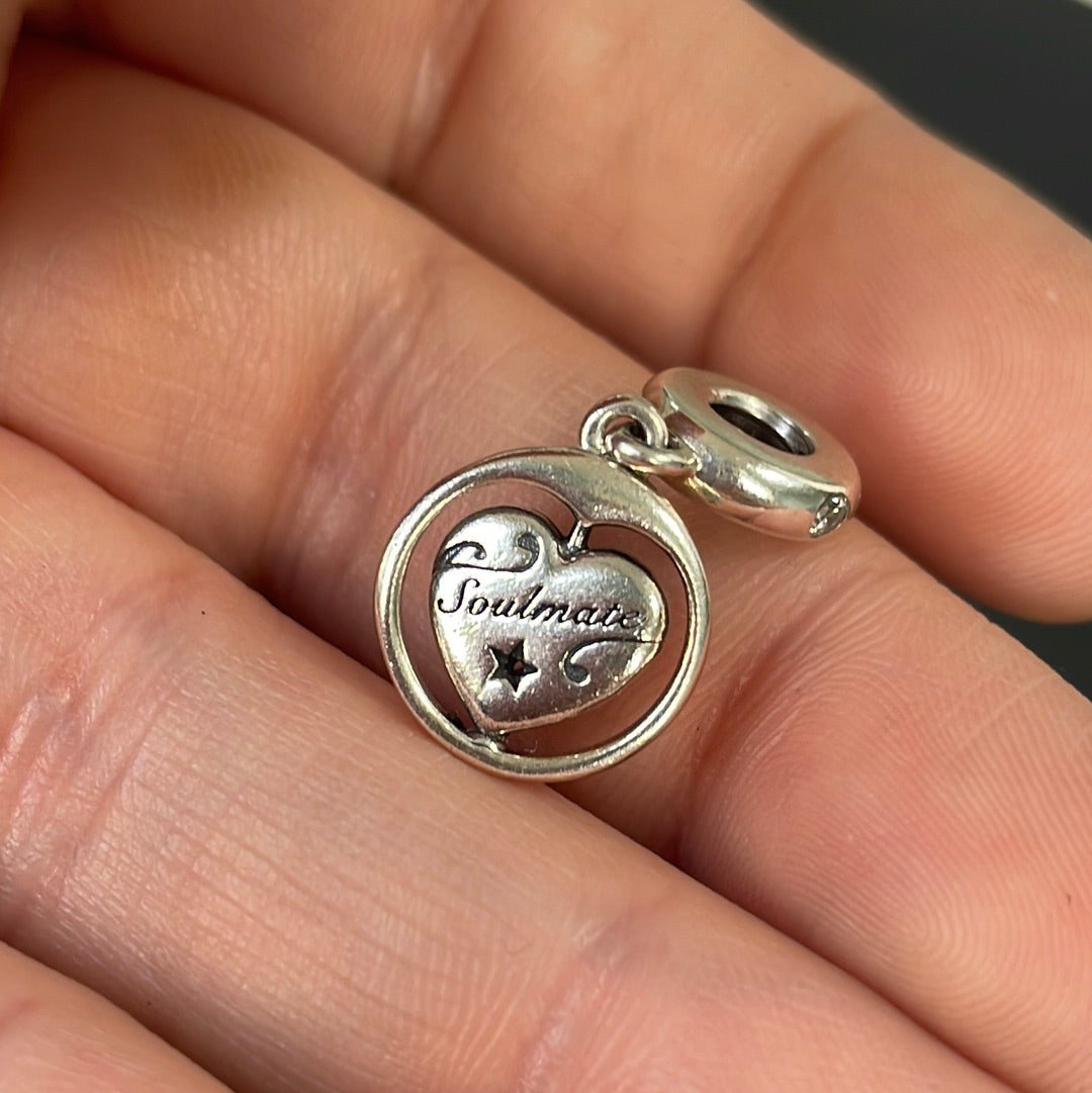 Genuine Pandora Soulmate Always and Forever Spinning Dangle Charm