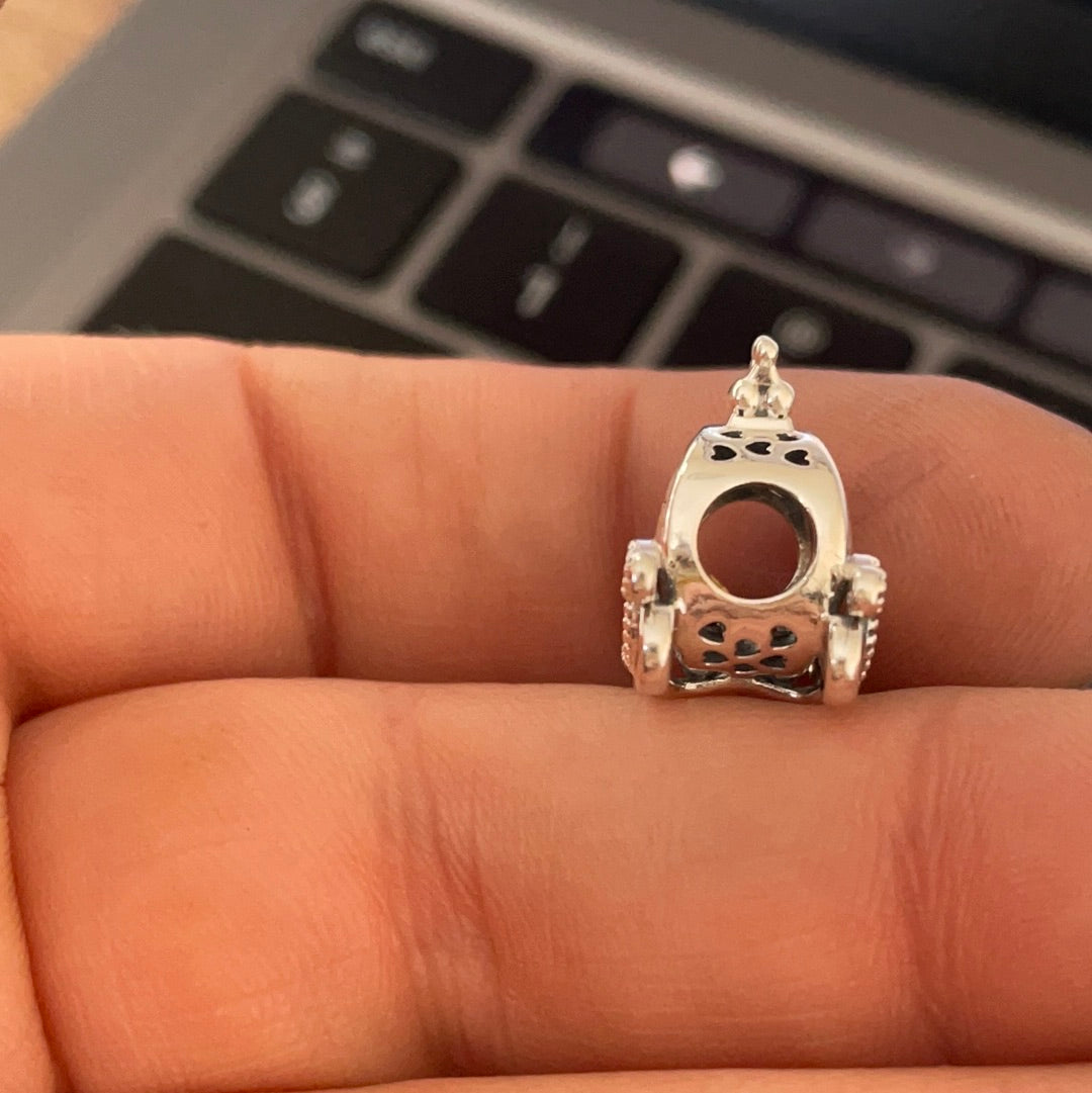 Genuine Pandora Princess Carriage O Charm With Crown