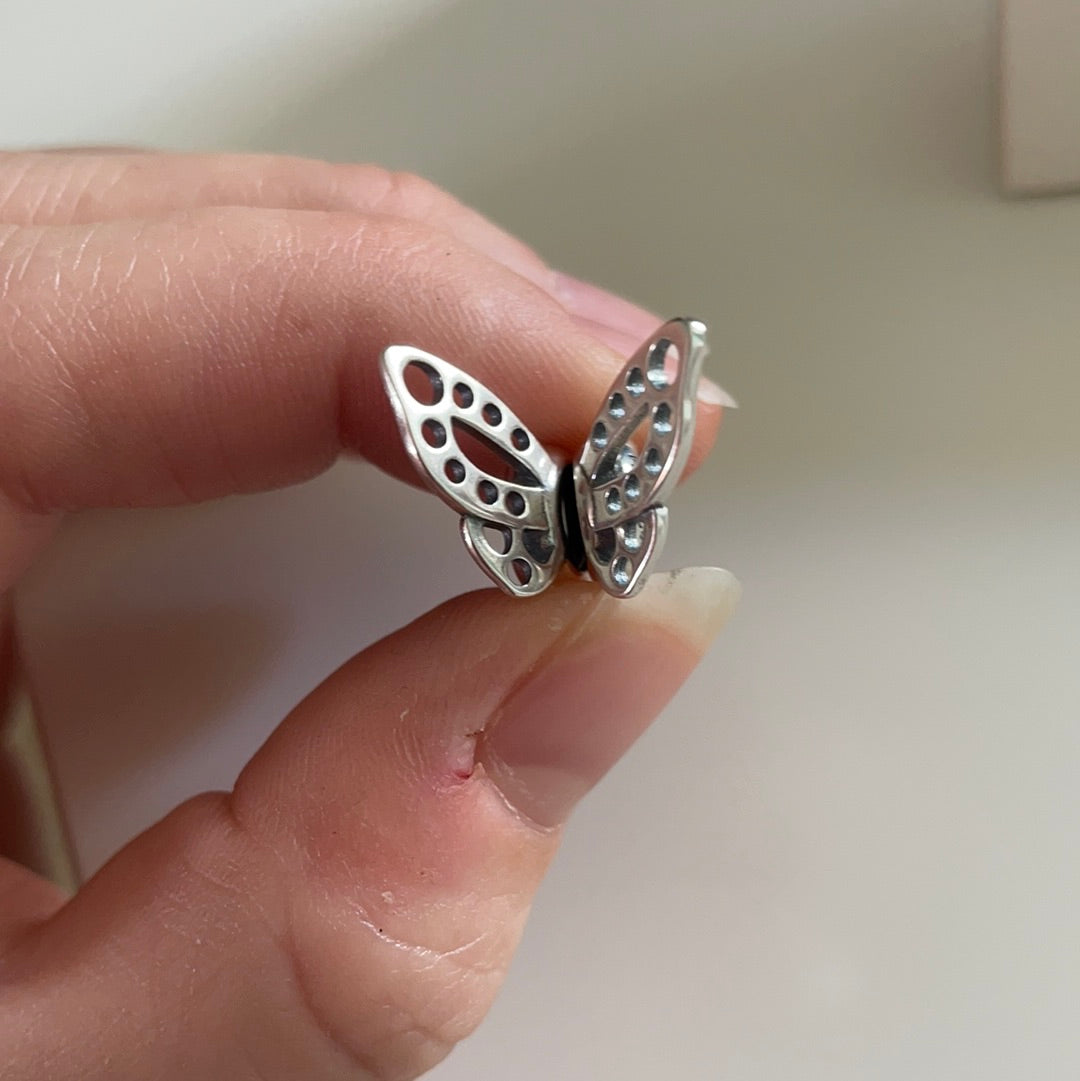 Genuine Trollbeads Butterfly Wings Spacer Charms Pair