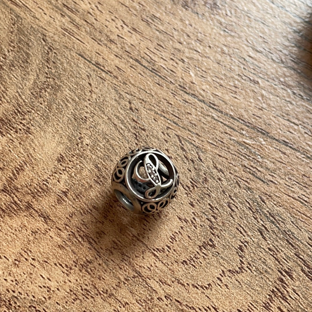 Genuine Pandora Vintage Pave Letter L Initial charm