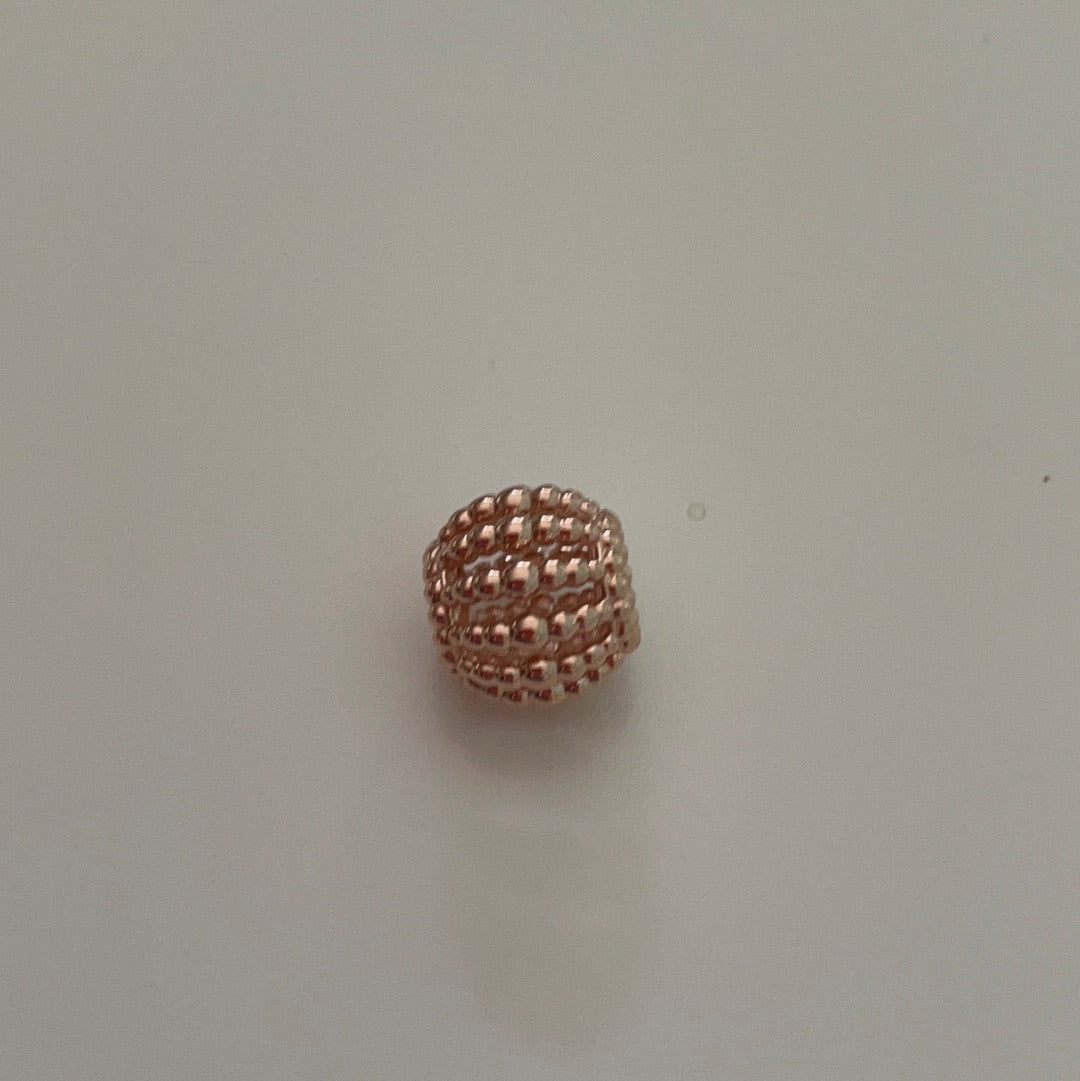 Genuine Pandora Rose Gold Open Work Beaded Line Ball