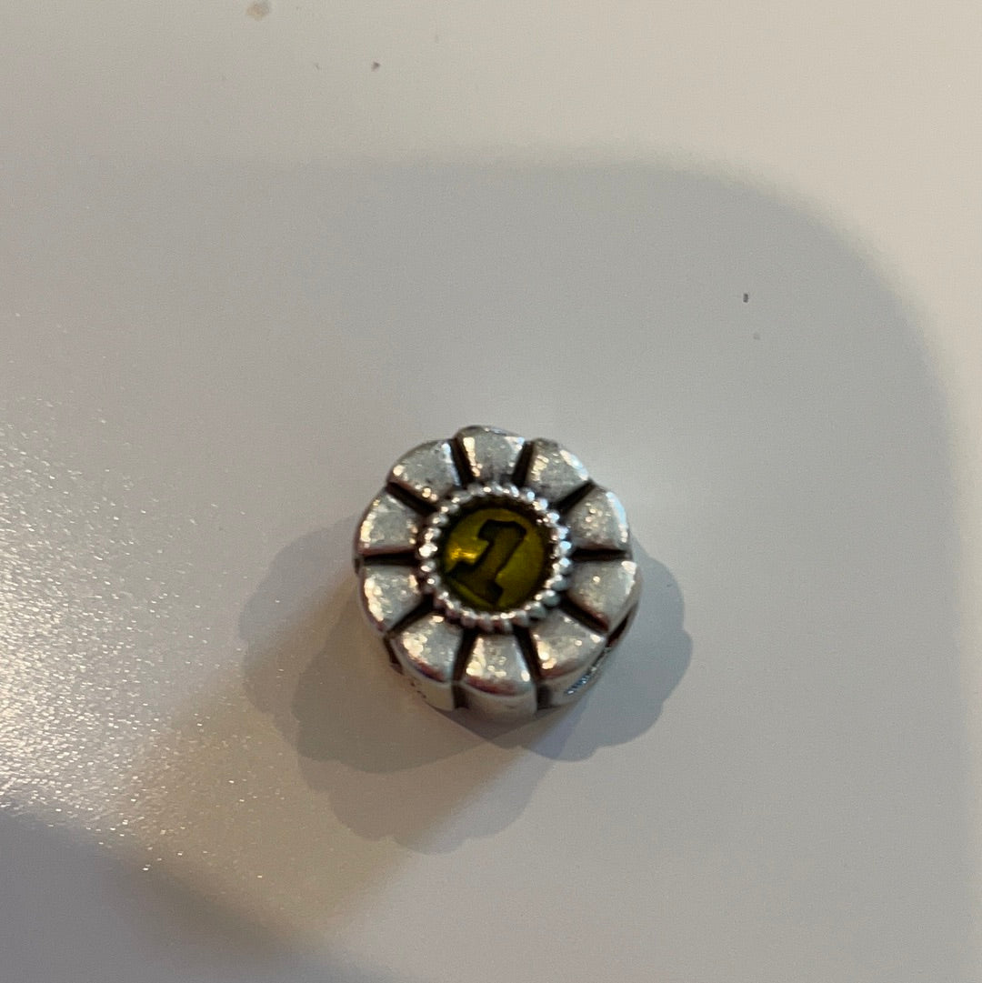 Genuine Pandora Rare 1st Place Rosette Yellow Enamel Charm