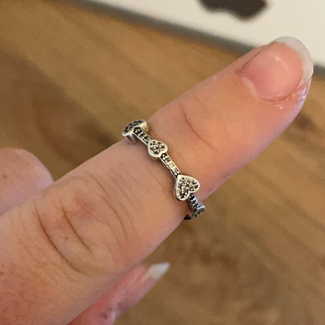 Genuine Pandora Pave Heart Ring Size 50