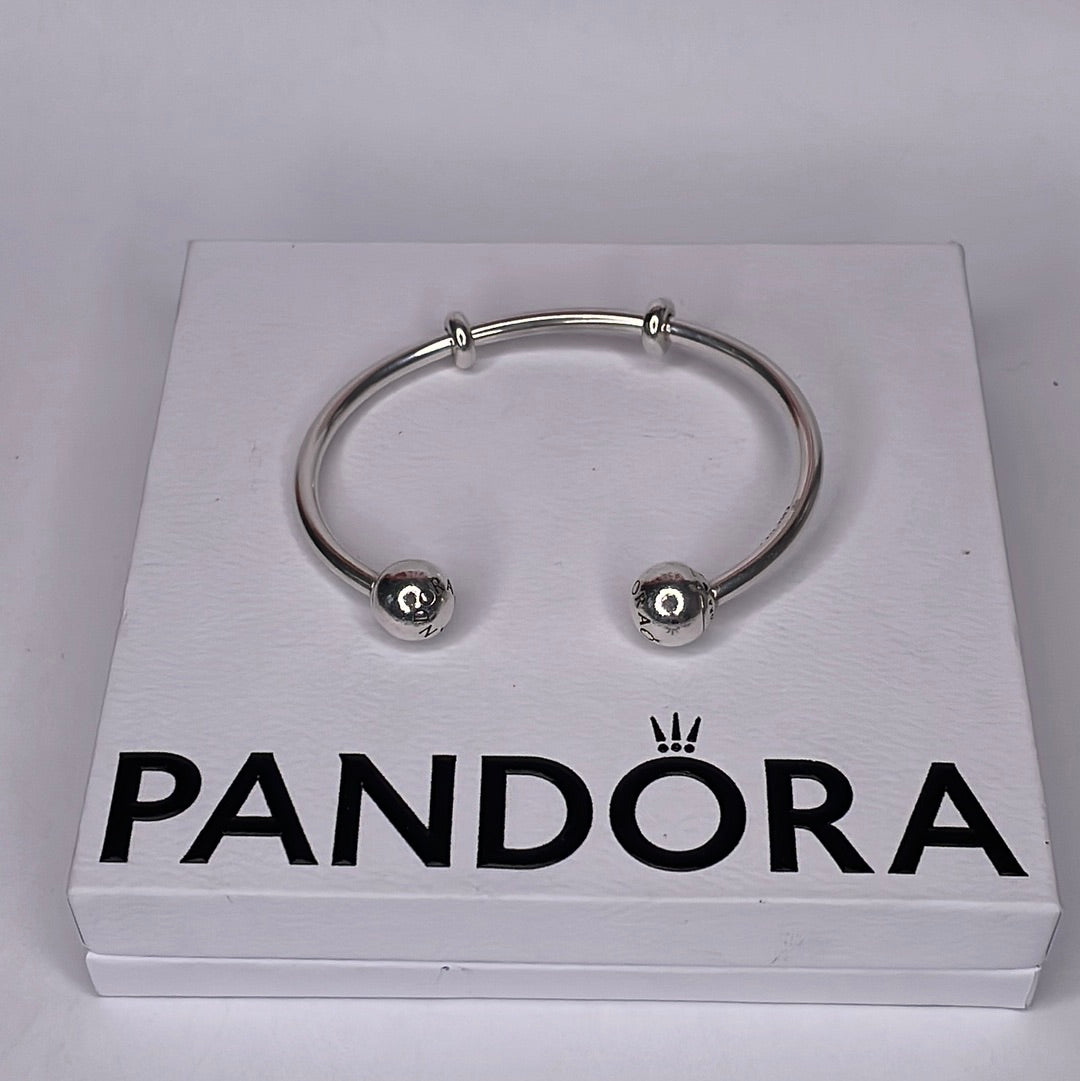 Genuine Pandora Open Torque Bangle Rose Gold / Silver Various Sizes Bracelet