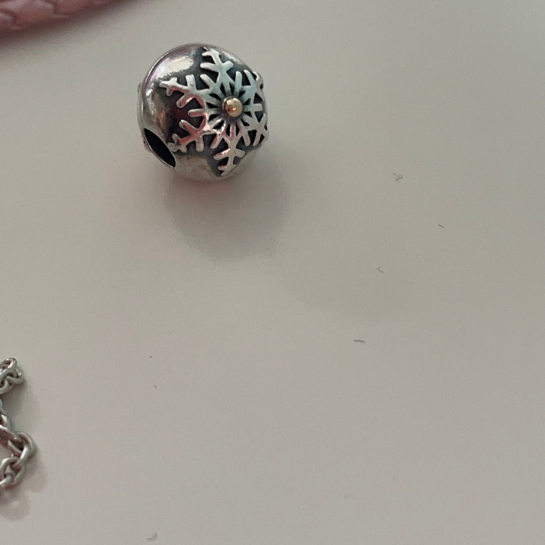 Genuine Pandora Two Tone Clips Snowflake