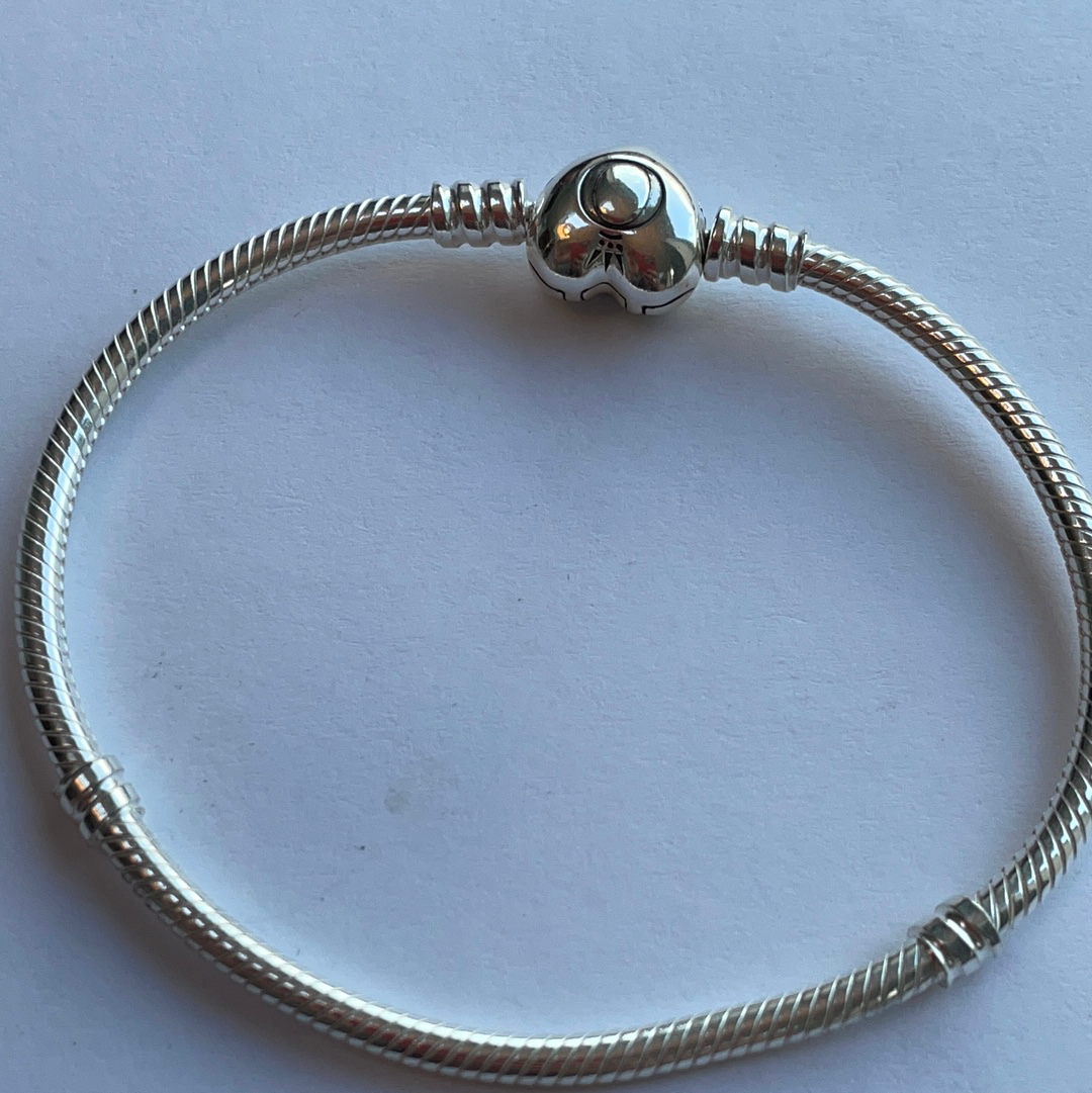 Genuine Pandora Heart Clasp Snake Chain Bracelet Various Sizes