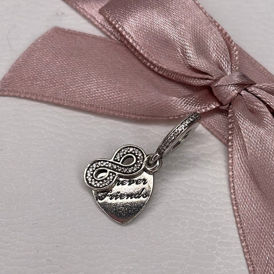 Genuine Pandora Forever Friends Best Friends Infinity Pave Dangle Charm